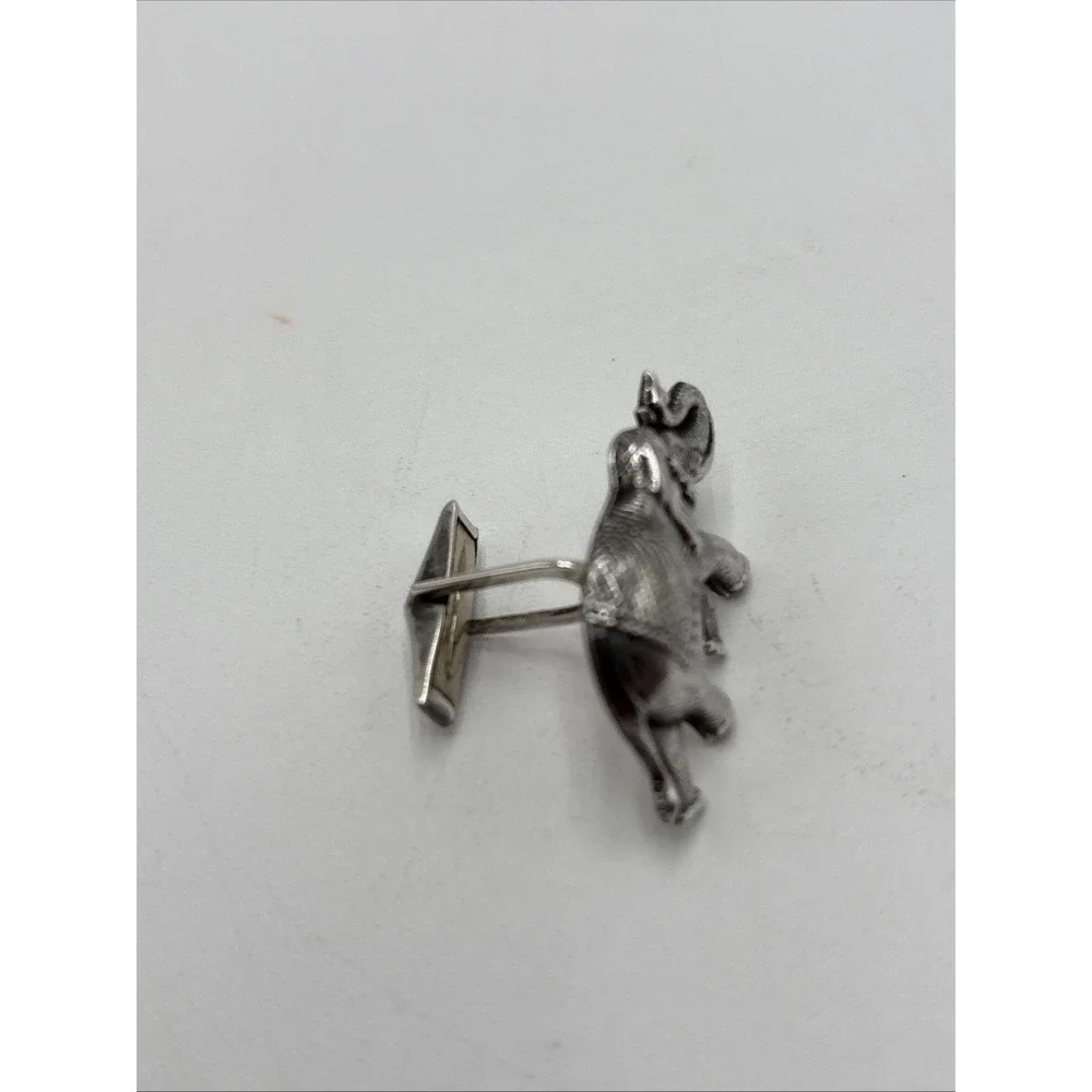 Sterling Silver 925 Cuff Link Indian Elephant 1 Inch Wide Only One Not A Pair‎